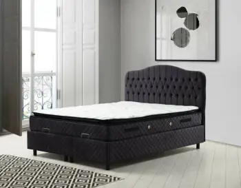 Set dyshek dopio, bazë dhe shtrat, Skye Decor, Vassi, 160x200, ngjyrë antracit