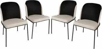 Set karrigesh (4 copë), Skye Decor, Dore 145 V4, ngjyrë e zezë dhe krem