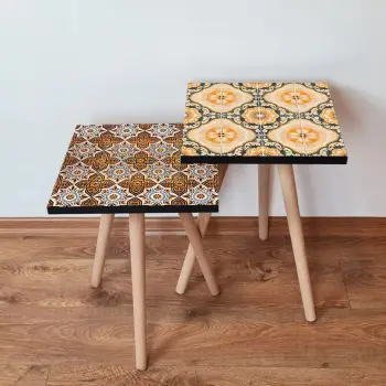 Set tavolina të mbivendosura, Skye Decor, 2 copë, portokalli