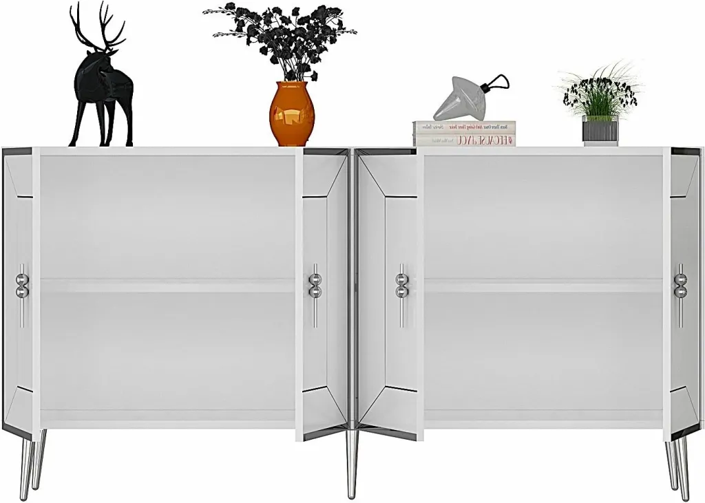 Konsol Skye Decor, Arno KB150, e bardhë, argjend - 5
