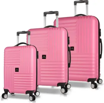 Set valixhesh (3 copë), ngjyrë rozë, Zoozie Bags, 8142