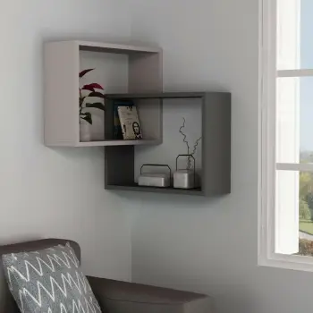 Raft muri Skye Decor, formë unazë, ngjyrë moka e çelët dhe antracit