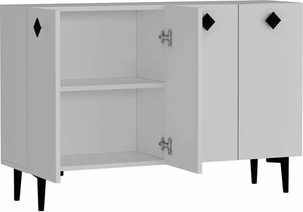 Konsol Skye Decor, e bardhë, e zezë - 5