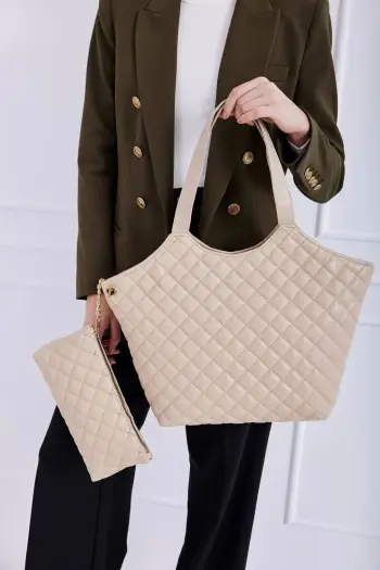 Çantë krahu Zoozie Bags, MK1020022SAG10-03, ngjyrë mink (set me 2 pjesë)