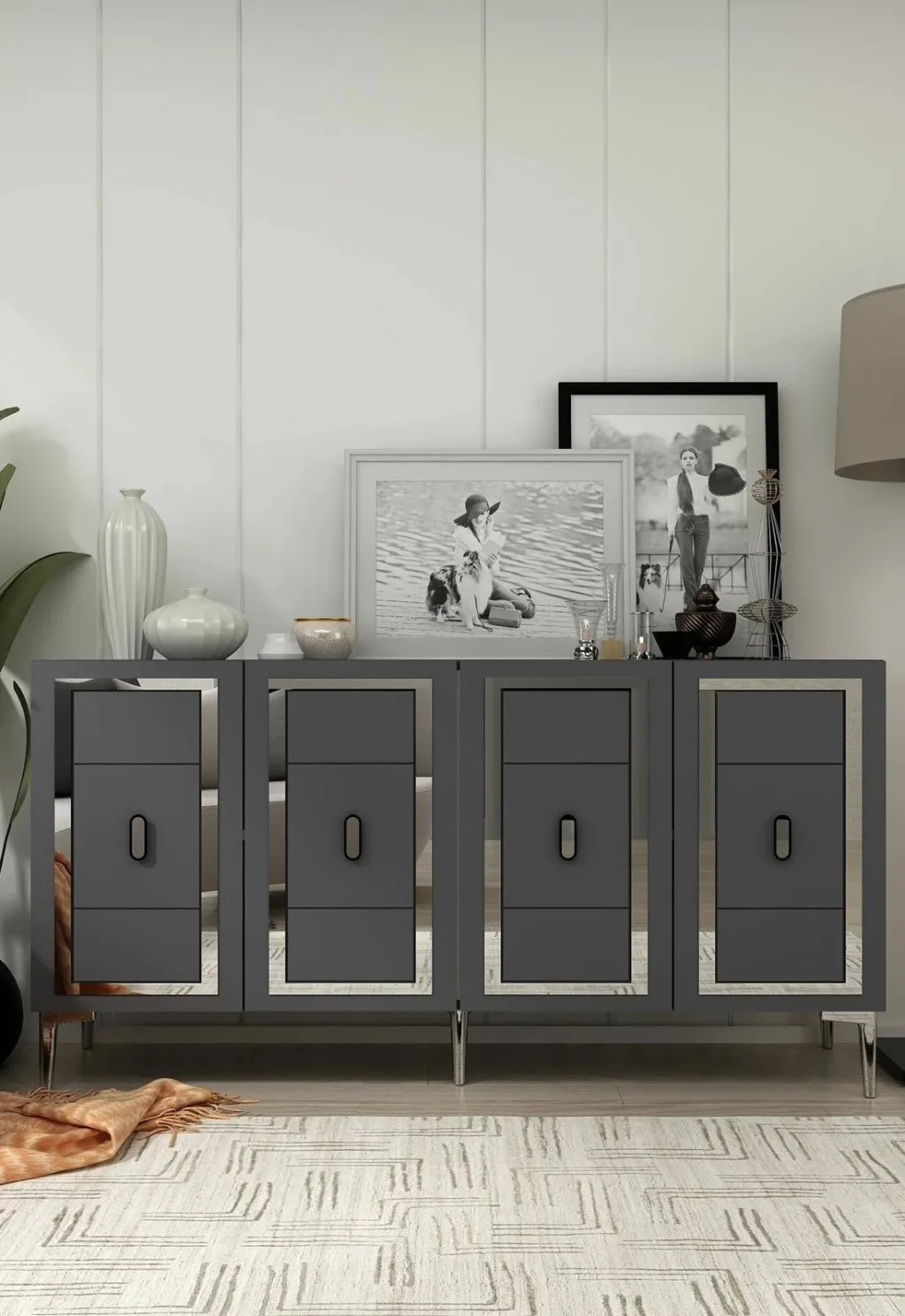 Konsolë Skye Decor, Orion, anthracite, argjend - 1