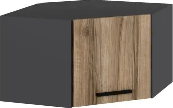 Dollap muri për qoshe, ngjyrë antracit dhe dore, Skye Decor