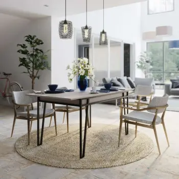 Tavolinë ngrënieje zgjatshme, Skye Decor, ngjyrë mocha e çelët