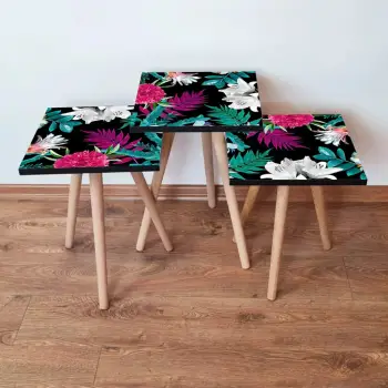 Set tavolinash të mbivendosura, 3 copë, Skye Decor, shumëngjyrëshe, 3Shp190