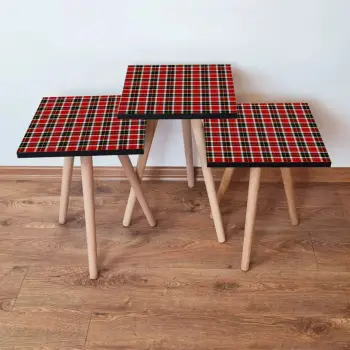 Set tavolinash ndihmëse, tre copë, Skye Decor, 3Shp246, ngjyrë e kuqe