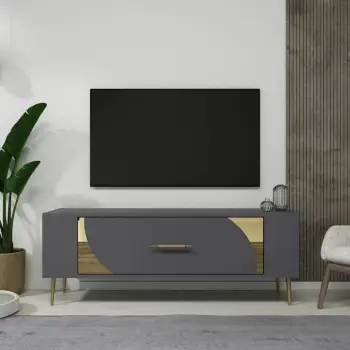Komodë TV Skye Decor, anthracite, gold, Retrop2