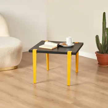 Tavolinë e ulët, ngjyrë antracit dhe e verdhë, Skye Decor, Halicheron
