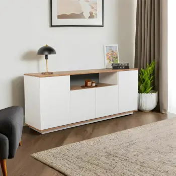 Konsol Skye Decor, Arista, e bardhë, Atlantic Pine