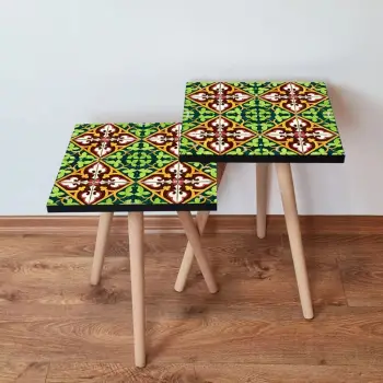 Set tavolina të ndërlidhura, shumëngjyrëshe, Skye Decor, 2 copë, 2Shp49