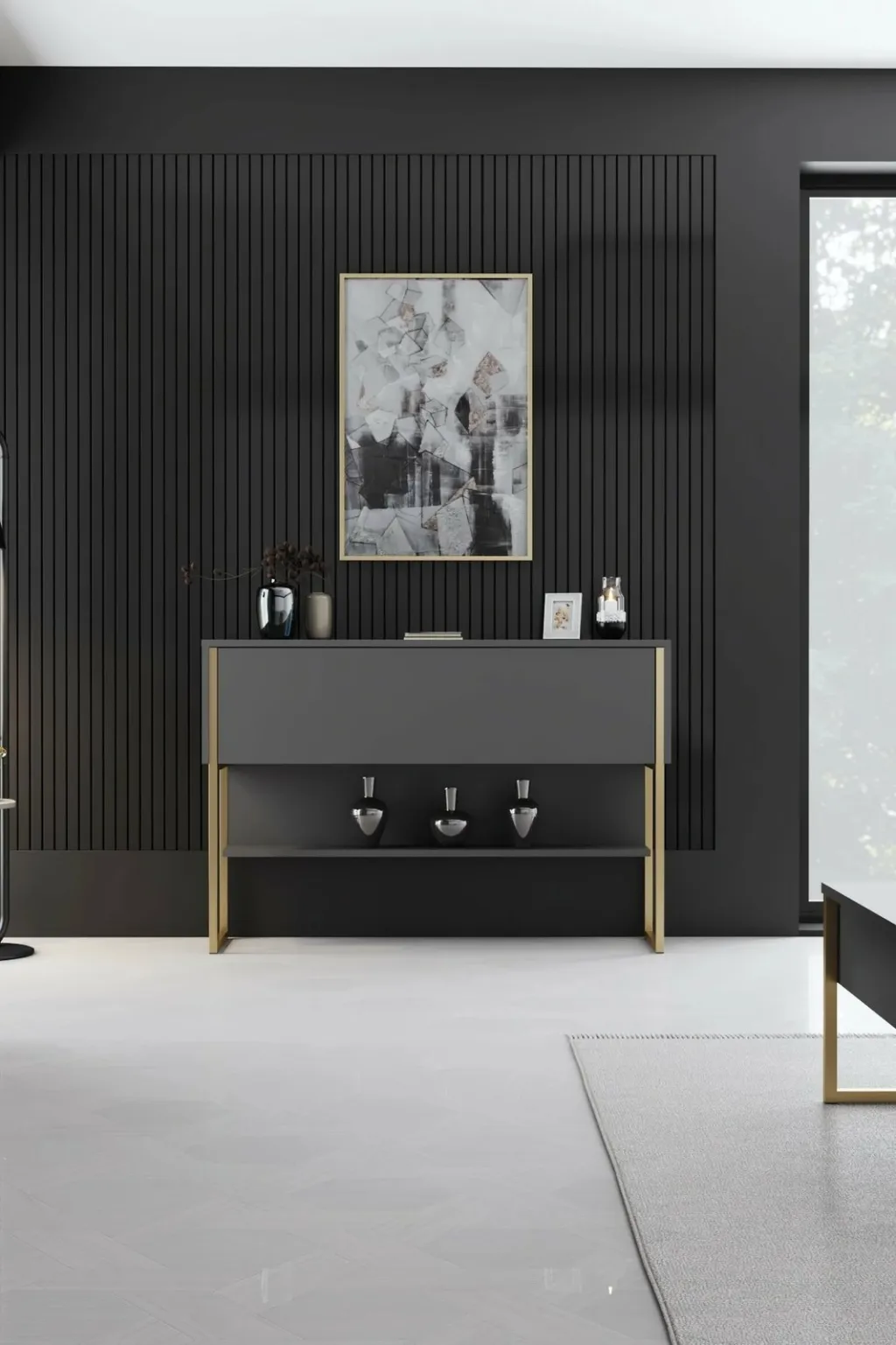 Komodë Skye Decor, ngjyrë ari dhe antracit, Luxe - 3