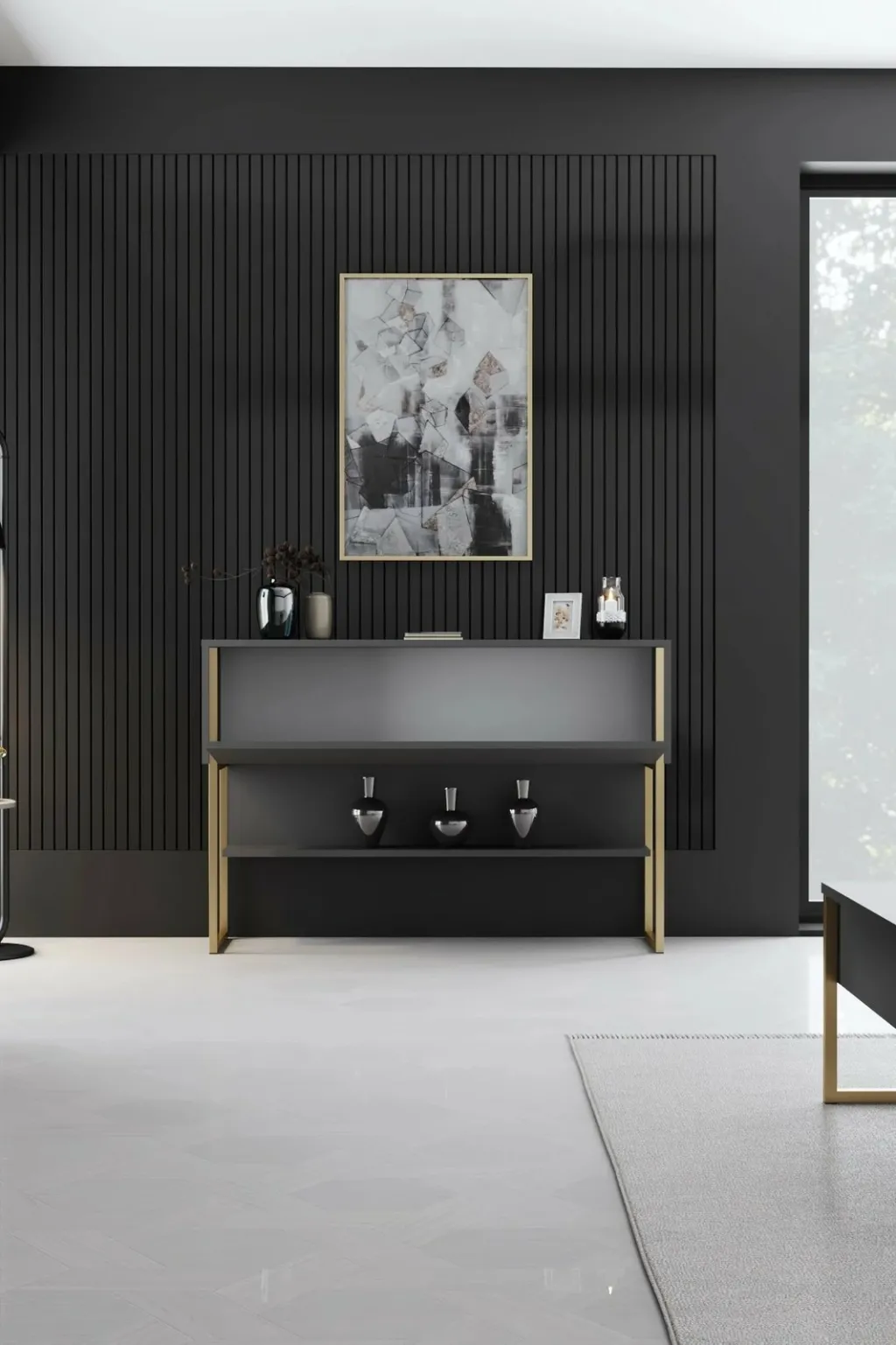 Komodë Skye Decor, ngjyrë ari dhe antracit, Luxe - 4