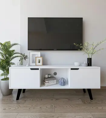 Komodë për TV Skye Decor, ngjyrë e bardhë, Siena