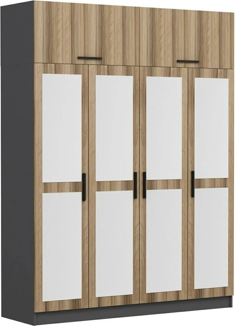 Dollap garderobe, ngjyrë dore, Skye Decor, 180x255x52 cm - 4