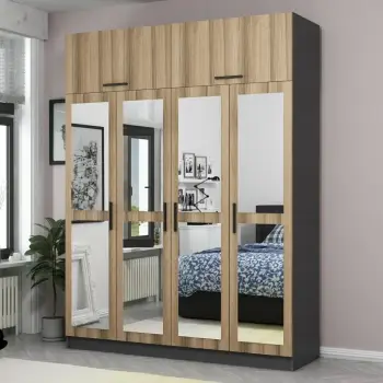 Dollap garderobe, ngjyrë dore, Skye Decor, 180x255x52 cm