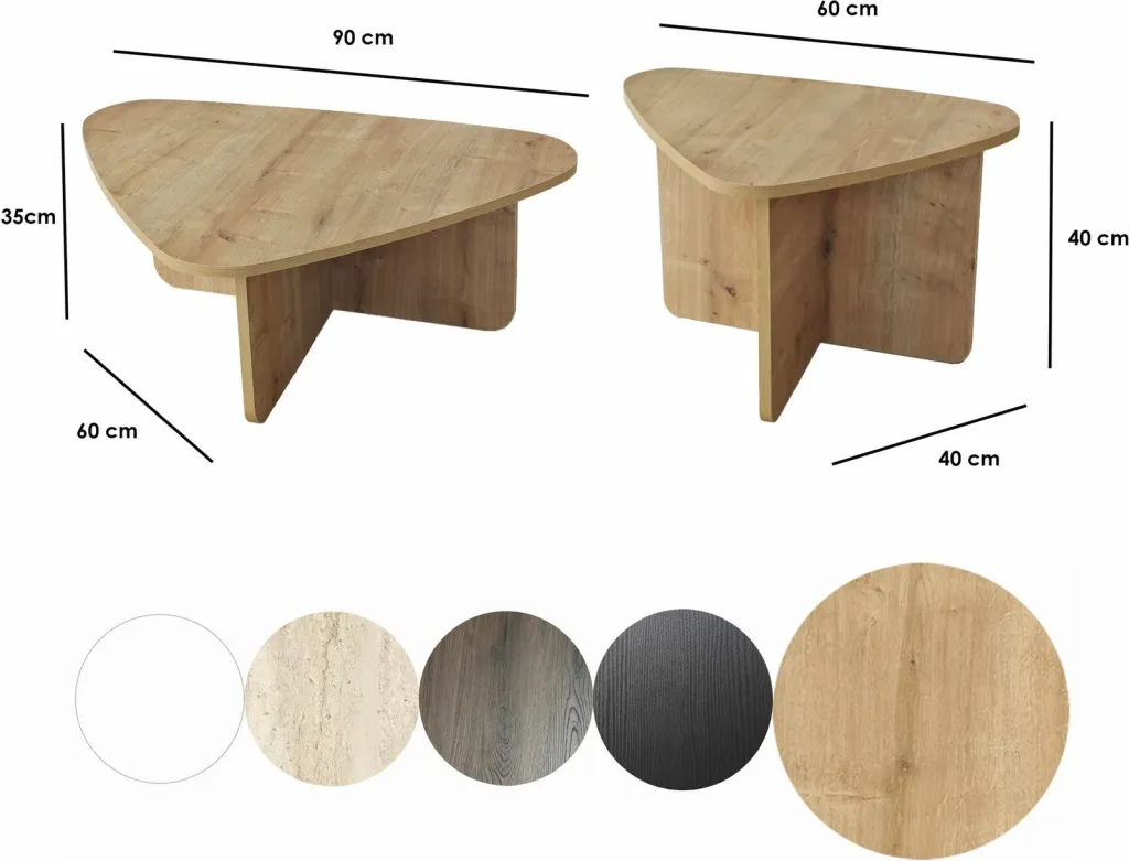 Set tavolinash kafeje Skye Decor, Ballare, ngjyrë lis safir - 8