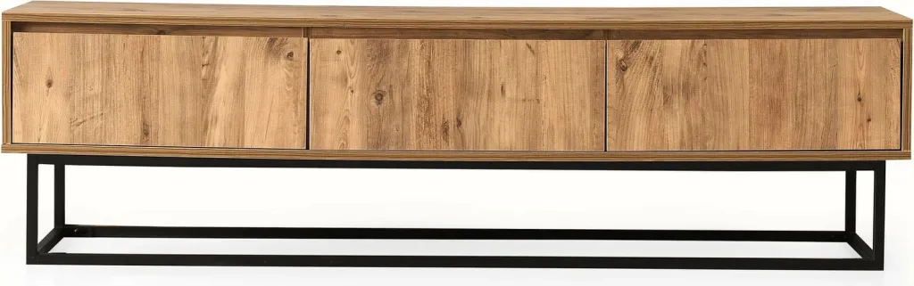 Komodë për TV, Skye Decor, Tilsim 180, ngjyrë e zezë dhe pishë - 4