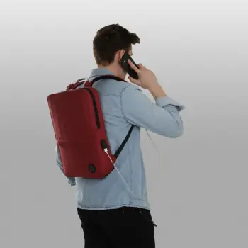 Çantë laptopi Zoozie Bags, ngjyrë e kuqe e errët, 3178