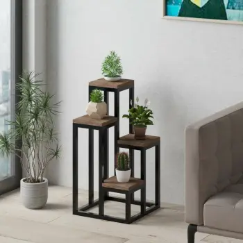 Jardiniere dekorative Skye Decor, ngjyrë pishë Atlantike dhe e zezë, Jason