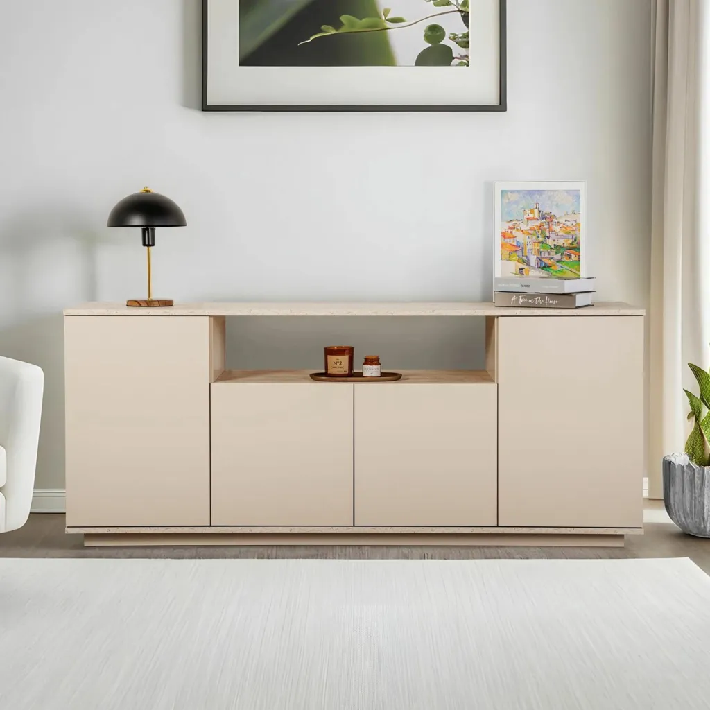Konsol Skye Decor, Arista - ngjyrë mink, travertin - 2