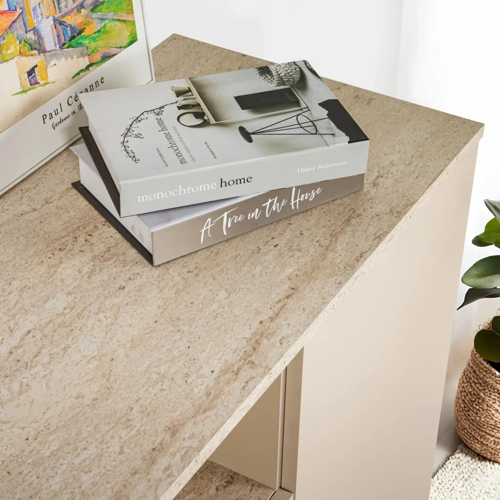 Konsol Skye Decor, Arista - ngjyrë mink, travertin - 5