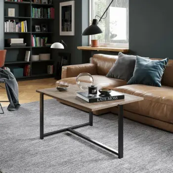 Tavolinë kafeje industriale, ngjyrë arre dhe e zezë, Skye Decor, Merideths