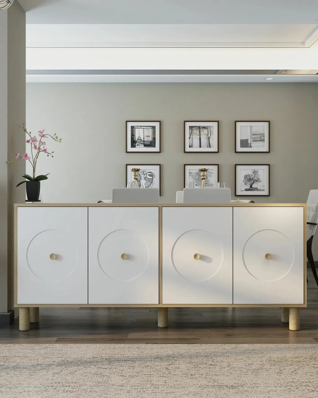 Konsol Skye Decor, Deren KX180 Bohem, lis safir, e bardhë - 1