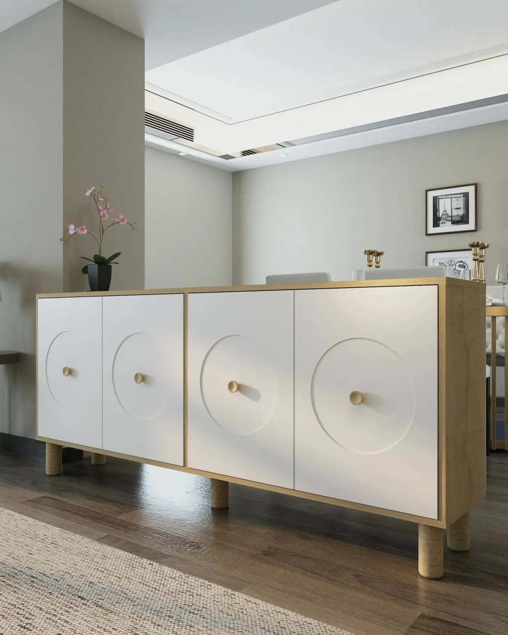 Konsol Skye Decor, Deren KX180 Bohem, lis safir, e bardhë - 2