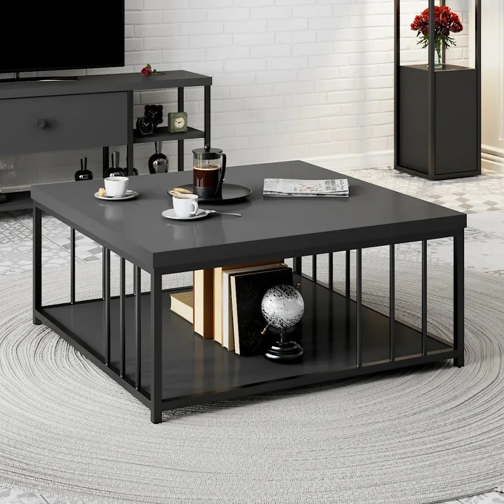 Tavolinë kafeje Skye Decor, anthracite, e zezë - 1