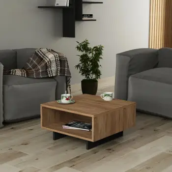 Tavolinë kafeje, Skye Decor, ngjyrë lis dhe antracit, Hola