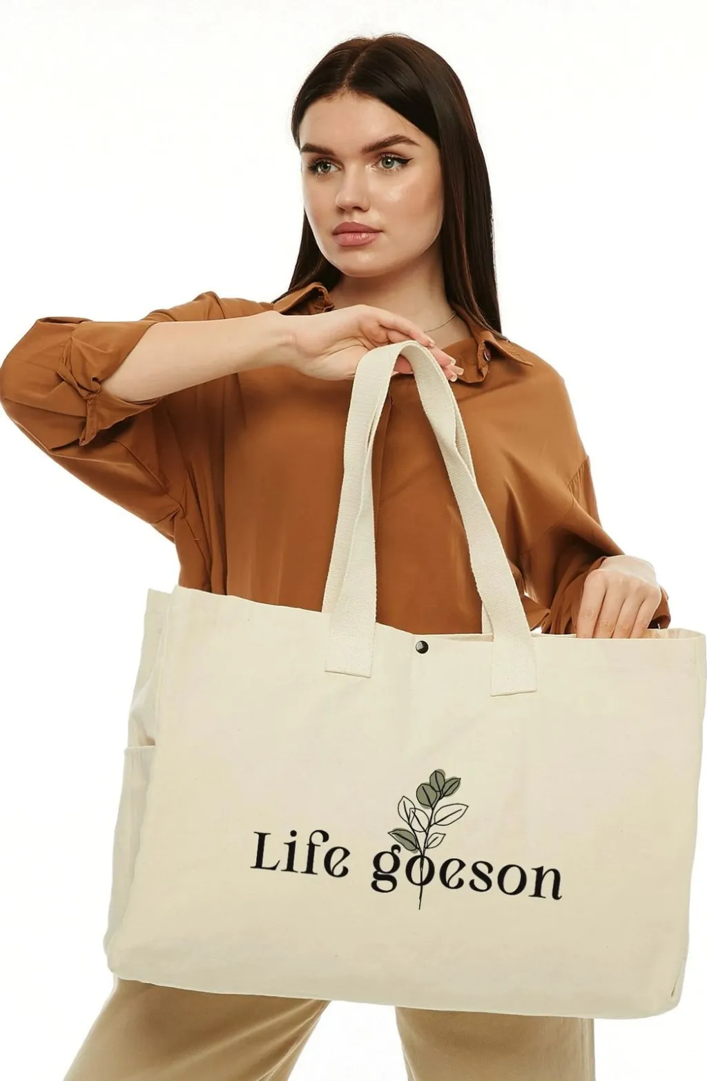 Çantë tote Zoozie Bags, krem, 2201 - 4