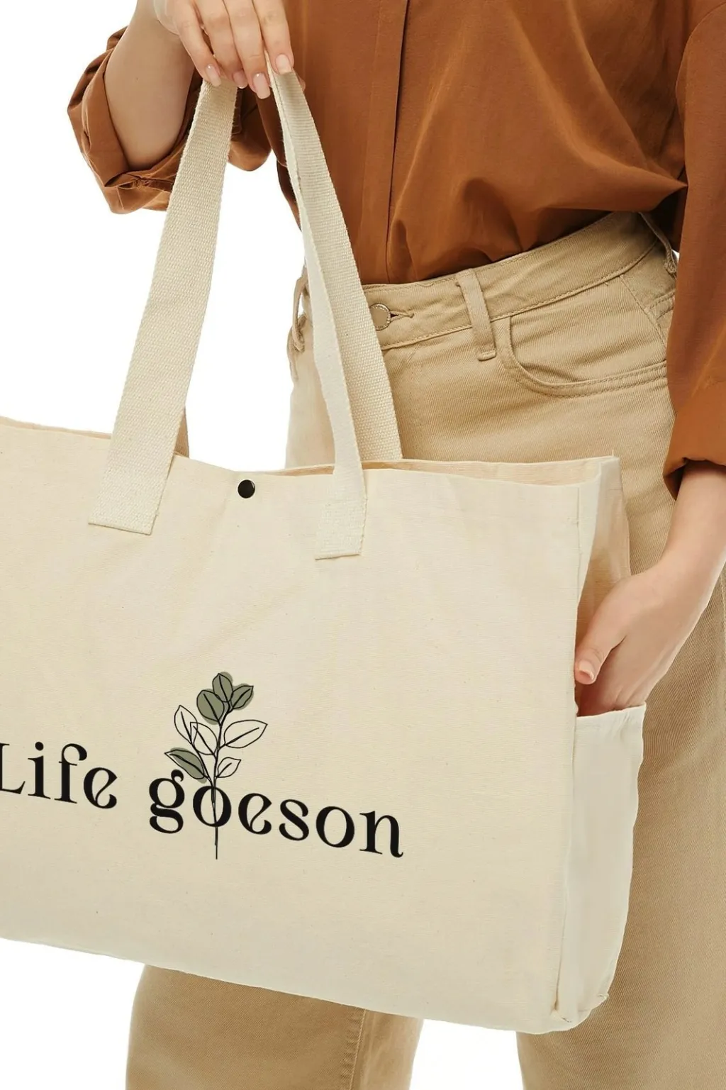 Çantë tote Zoozie Bags, krem, 2201 - 5