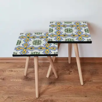 Set tavolinash ndihmëse, 2 copë, Skye Decor, shumëngjyrëshe, 2Shp30