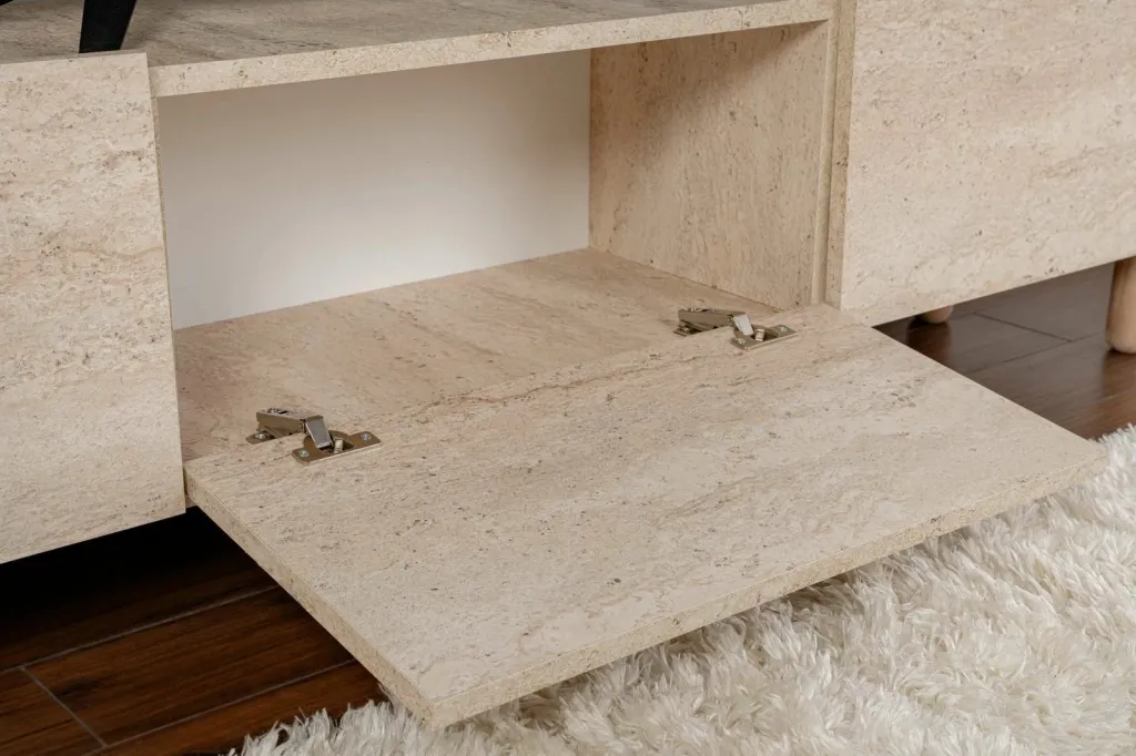 Komodë TV Skye Decor, ngjyrë travertine, Alvin - 4