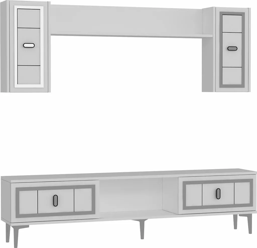 Komodë TV Skye Decor, e bardhë, argjend - 4