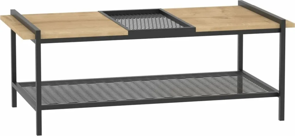 Tavolinë e ulët Skye Decor, ngjyrë arrë dhe e zezë, 120x45x56cm - 4