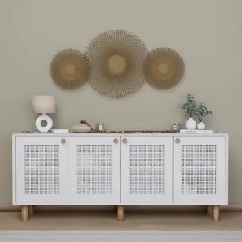 Konsol bohemian, ngjyrë e bardhë, Skye Decor, 180x75x40cm