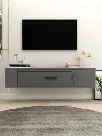 Komodë TV Skye Decor, Restol 3, ngjyrë antracit