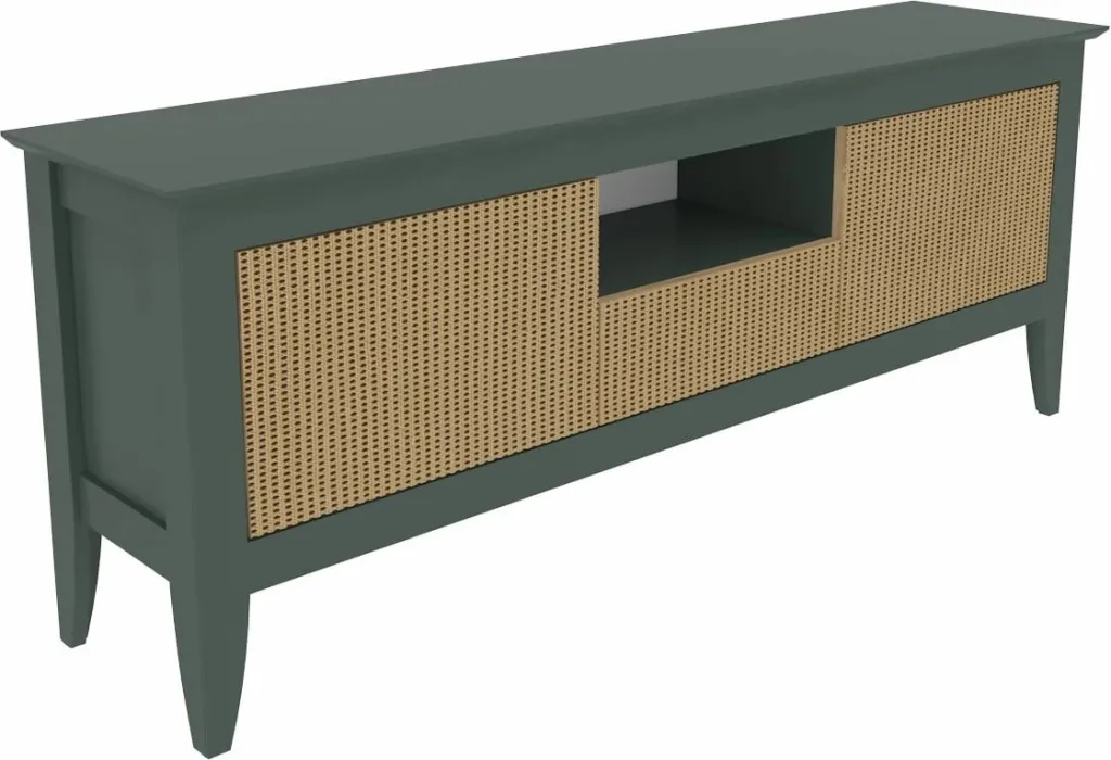Komodë TV Skye Decor, ngjyrë e gjelbër, hazeran, moderne - 5