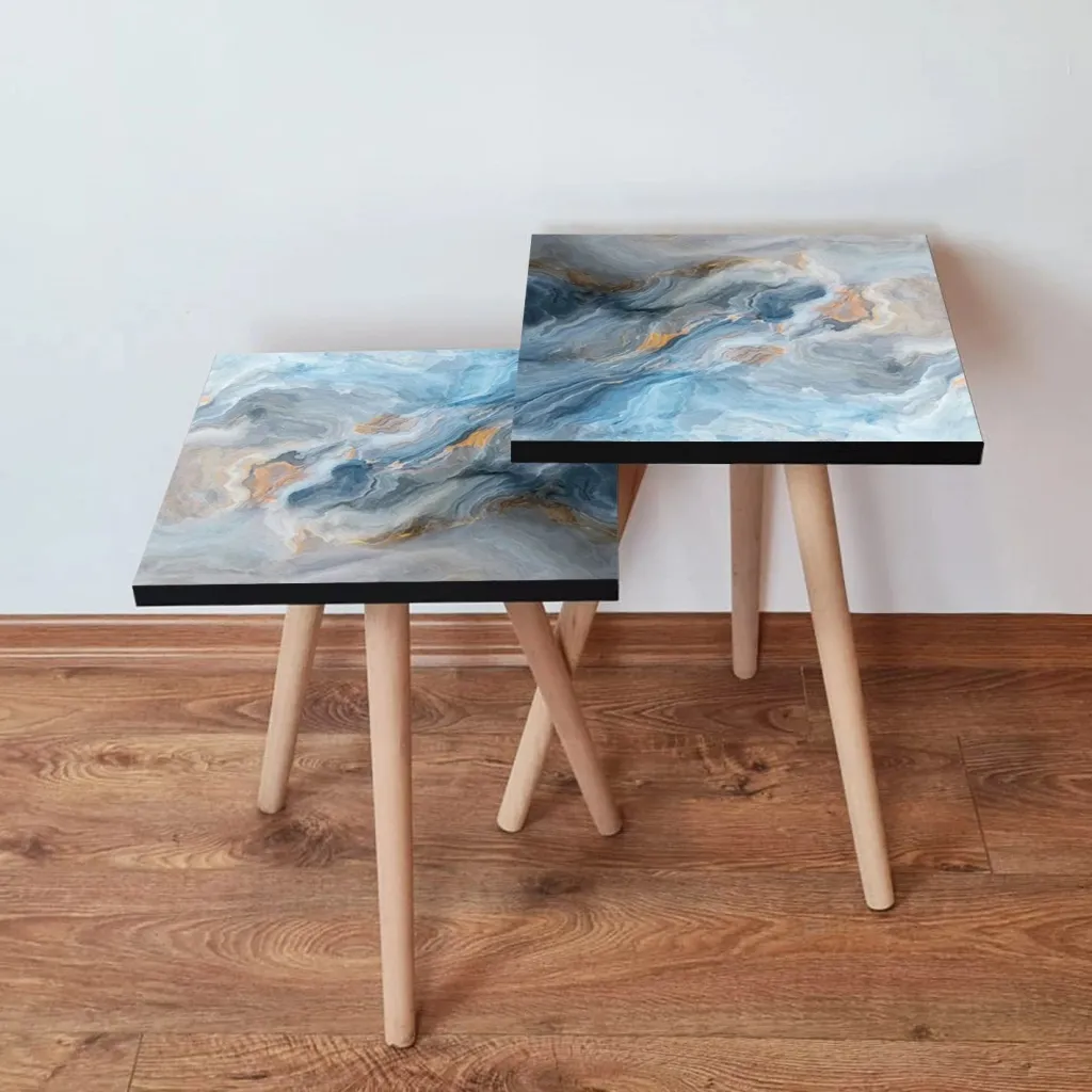 Set tavolinash të vendosshme, Skye Decor, 2 copë, blu - 1