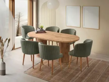 Tavolinë ngrënieje Skye Decor, ngjyrë arre, Milas - 2991