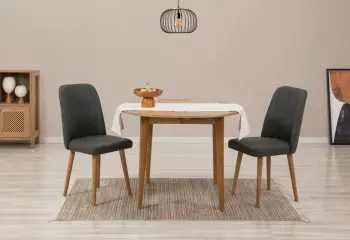 Set tavolinë me karrige, zgjatues, 3 pjesë, Skye Decor Vina 1053, ngjyrë dru pishe Atlantike, antracit