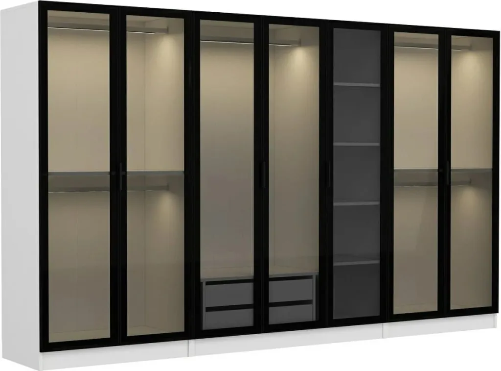 Dollap Skye Decor, i bardhë e zi, 315x190x52cm - 7