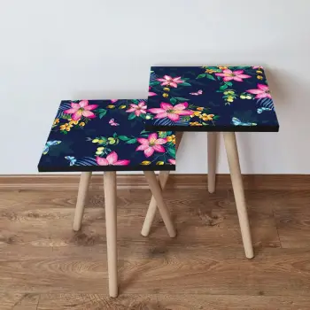 Set tavolinash të vendosshme, shumëngjyrëshe, Skye Decor, 2 copë, 2Shp189