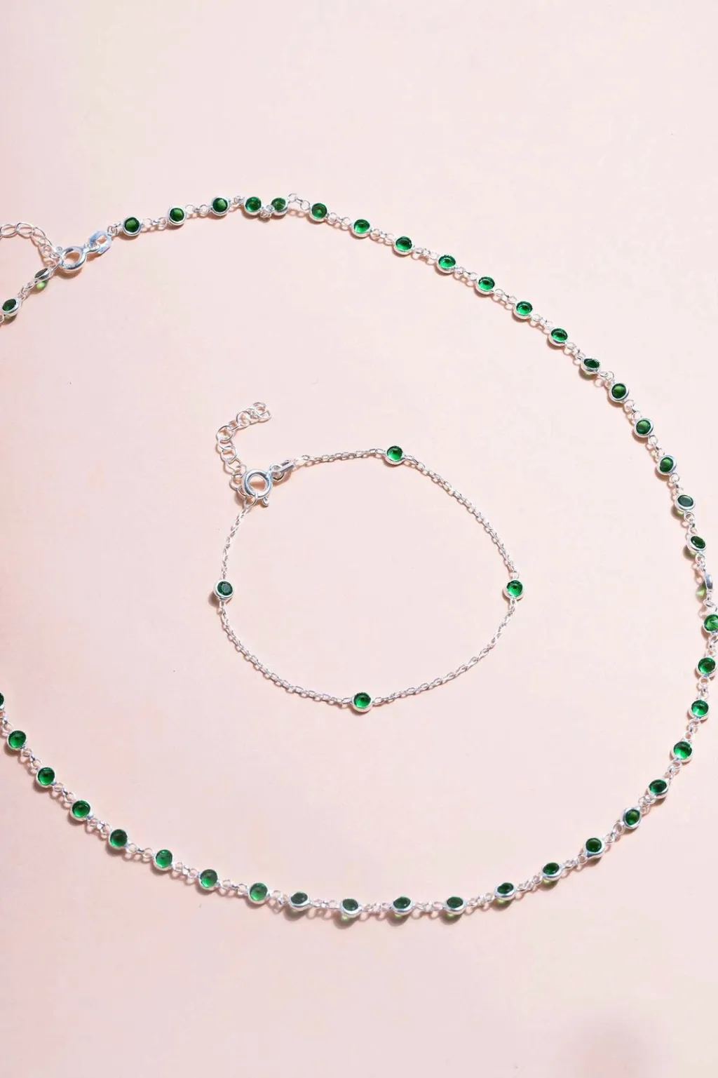 Set varëse e vathë argjendi, ngjyrë e gjelbër, Jumeon, TFNY65230 - 1