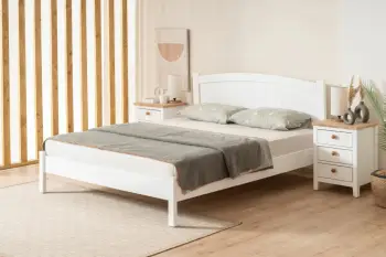Krevat dopio Skye Decor, stil modern country, i bardhë, 160x200