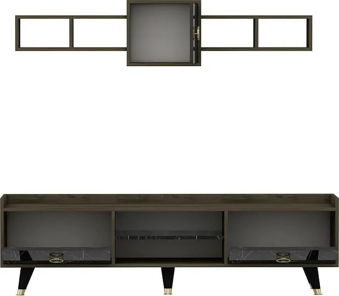 Komodë TV Skye Decor, ngjyrë mermeri, rosa - 5